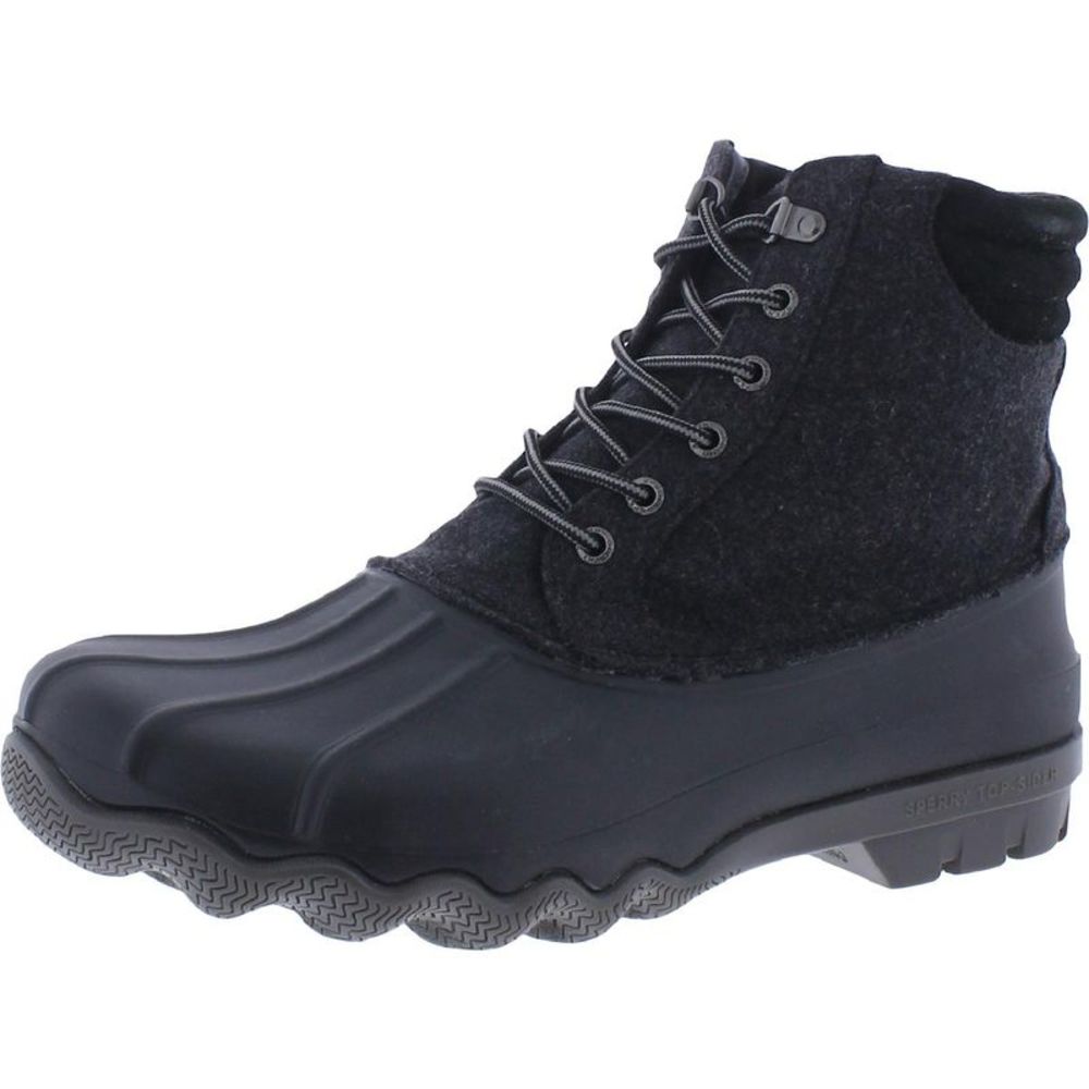 Sperry Womens Gray Ankle Lace-Up Wellies Rain Boots Shoes NWT